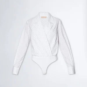 camicia body con borchie