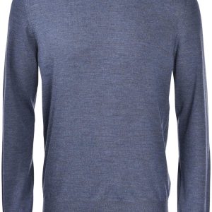 maglia girocollo con toppe alcantara