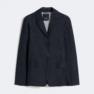 giacca monopetto in denim