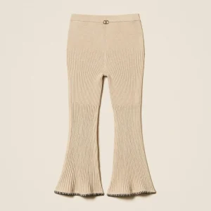 pantaloni in maglia a coste