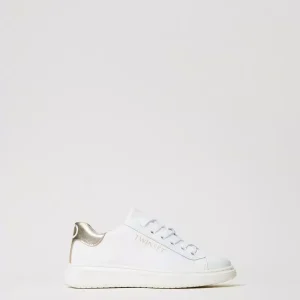 sneakers in pelle laminata