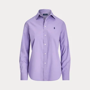 Camicia in twill di cotone con pony