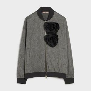 Bomber sfoderato con rose