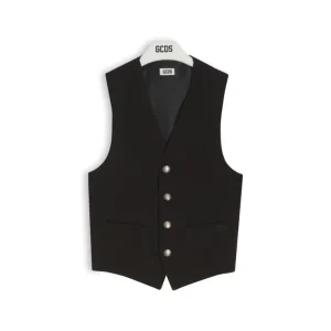 gilet con bottoni logati