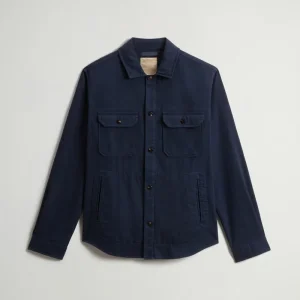 camicia overshirt in cotone e lino