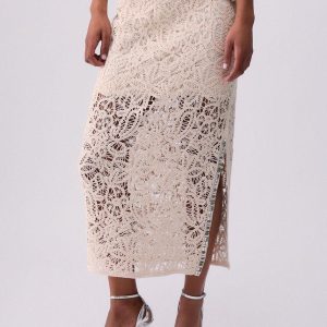 gonna midi in macramè