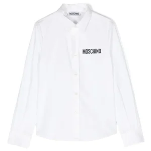 camicia con logo ricamato