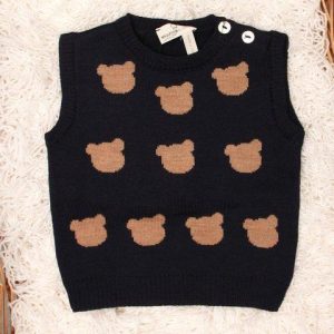 gilet con teddy blu notte