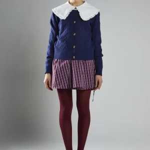 cardigan in maglia a balze