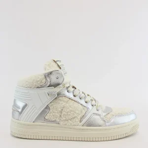 sneakers alta con inserto montone