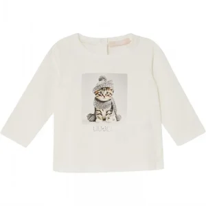 t-shirt con stampa gattino