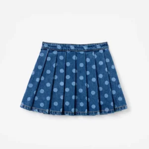 gonna in denim a pois