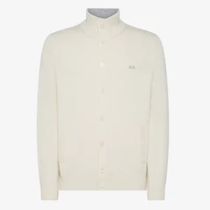 Cardigan buttons solid con contrasto