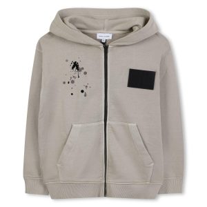 felpa full zip con cappuccio