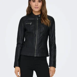 only - giubbino ecopelle - nero