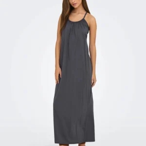 only - abito lungo incrocio dt - grigio