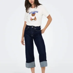 only - jeans largo risvolto - jeans scuro